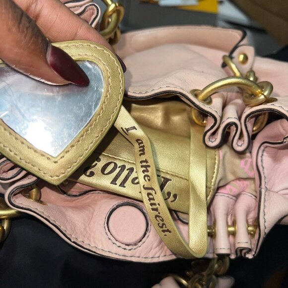 Vintage Pink Leather Juicy Couture satchel Crystal tote - Picture 6 of 8